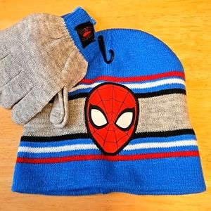 Spiderman Marvel Boys New Hat & Gloves Set